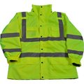 Petra Roc Inc Petra Roc 3-In-1 Waterproof Parka Jacket, ANSI Class 3, 300D Oxford Shell/Fleece Lining, Lime, 4XL LPJ3IN1-C3-4X